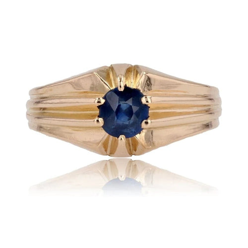Bague 56 Bague jonc ancienne en or jaune 18 carats et saphir 58 Facettes CV95