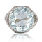 Bague 58 Bague vintage en or blanc 18 carats avec aigue-marine 12 ct 58 Facettes 23-149