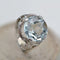Bague 58 Bague vintage en or blanc 18 carats avec aigue-marine 12 ct 58 Facettes 23-149