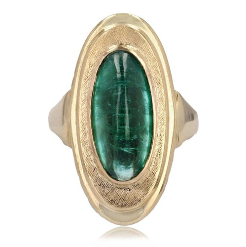 Bague 51 Bague vintage en or jaune 18 carats et tourmaline verte 58 Facettes CV87