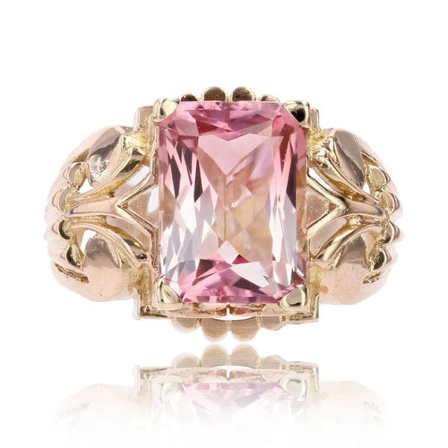 Bague 54 Bague vintage en or rose 18 carats et tourmaline polychrome 58 Facettes 23-110