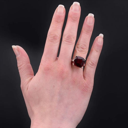 Bague 54 Bague Art déco ancienne en or rose et platine, tourmaline et diamants 58 Facettes 23-067