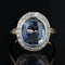Bague 58 Bague ancienne saphir et diamants en or jaune et platine 58 Facettes 22-454
