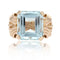 Bague 55 Bague vintage en or rose 18 carats et aigue-marine 58 Facettes 22-481