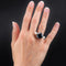 Bague 54 Bague de cocktail en or blanc 18 carats, hématite et perles 58 Facettes 18-322