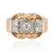 Bague 51 Bague ancienne en or rose et platine avec diamants 58 Facettes 22-299