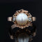 Bague 57 Bague ancienne couronne en or rose 18 carats, perle et diamants 58 Facettes 22-246