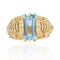 Bague 54 Bague rétro en or jaune 18 carats et aigue-marine 58 Facettes 22-138