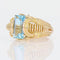 Bague 54 Bague rétro en or jaune 18 carats et aigue-marine 58 Facettes 22-138