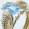Bague 54 Bague rétro en or jaune 18 carats et aigue-marine 58 Facettes 22-138