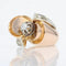 Bague 52 Bague rétro nœud en or rose 18 carats et platine, diamants 58 Facettes 22-114