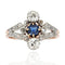 Bague 54 Belle Époque - Bague en or rose 18 carats saphir et diamants 58 Facettes 21-846