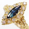 Bague 54 Bague marquise en or jaune 18 carats avec saphir navette et diamants 58 Facettes 21-831