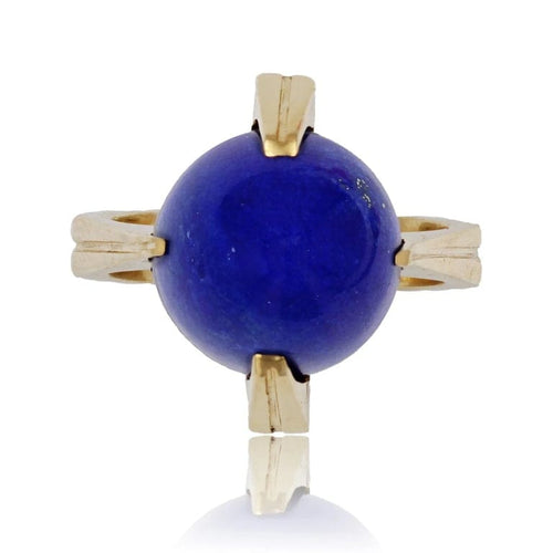 Bague 49 Bague vintage en or jaune 18 carats et lapis-lazuli 58 Facettes 21-718