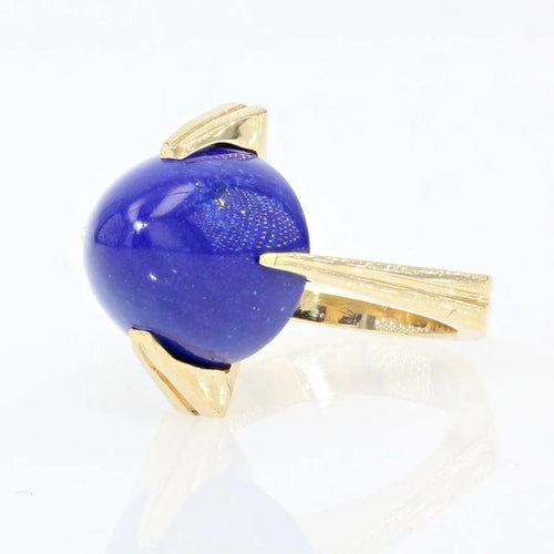 Bague 49 Bague vintage en or jaune 18 carats et lapis-lazuli 58 Facettes 21-718