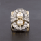 Bague 57 Bague tank rétro en or rose 18 carats, platine, perles et diamants 58 Facettes 20-117-52