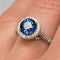 Bague 54 Bague en platine au saphir de Ceylan et diamants 58 Facettes 19-250-53