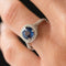 Bague 54 Bague en platine au saphir de Ceylan et diamants 58 Facettes 19-250-53