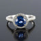 Bague 54 Bague en platine au saphir de Ceylan et diamants 58 Facettes 19-250-53