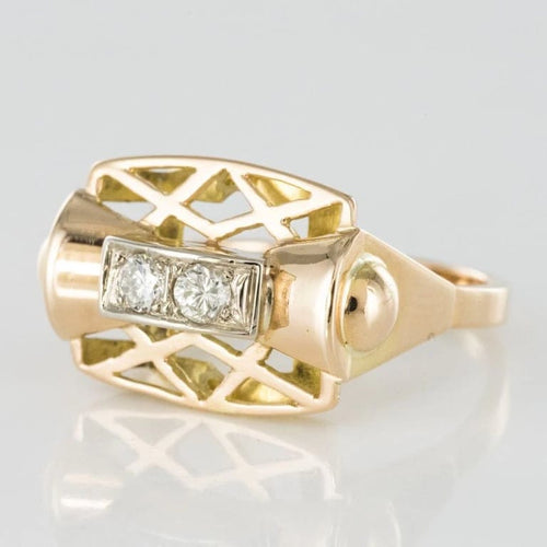 Bague 52 Bague tank en or jaune 18 carats et diamants 58 Facettes CV75-52