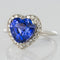 Bague 50 Bague cœur tanzanite et diamants en or blanc 18 carats 58 Facettes 12-063-5220536-52