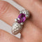 Bague 51 Bague en or blanc 18 carats avec saphir rose et diamants 58 Facettes 00-211-2712936-52