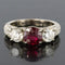Bague 53 Bague en or blanc 18 carats rubis et diamants pavés 58 Facettes 05-118-3177552-53