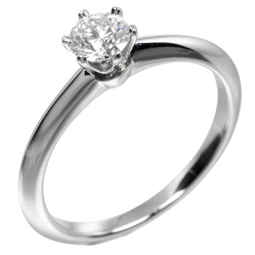 Bague 48 Tiffany & Co. Tiffany Setting Solitaire Ring Platinum with RBC Diamond 58 Facettes c3927u