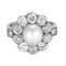 Bague 51 Bague marguerite début XXe en platine, perle fine et diamants 58 Facettes GAP1897X2-1