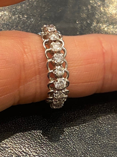 Bague 48 Alliance américaine - Bague en or blanc 750 et diamants 1,30 ct 58 Facettes LP224
