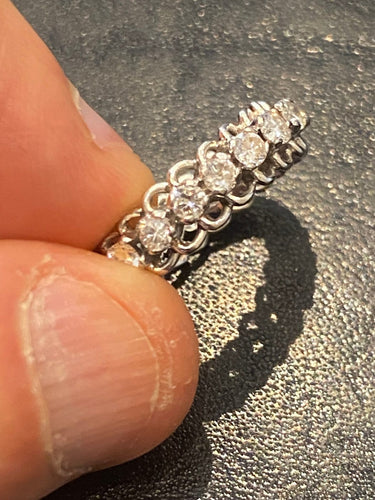 Bague 48 Alliance américaine - Bague en or blanc 750 et diamants 1,30 ct 58 Facettes LP224