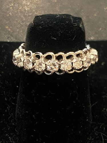 Bague 48 Alliance américaine - Bague en or blanc 750 et diamants 1,30 ct 58 Facettes LP224