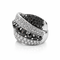 Bague 60 Bague bandeaux croisés en or blanc 18 carats sertie de diamants 58 Facettes Bague or et diamants