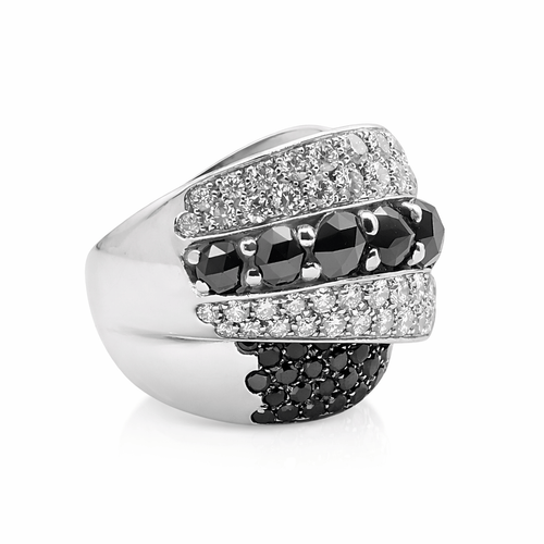 Bague 60 Bague bandeaux croisés en or blanc 18 carats sertie de diamants 58 Facettes Bague or et diamants