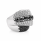 Bague 60 Bague bandeaux croisés en or blanc 18 carats sertie de diamants 58 Facettes Bague or et diamants