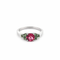 Bague 51 Bague vintage en or blanc 18 carats avec tourmaline ovale et péridots 58 Facettes 50346