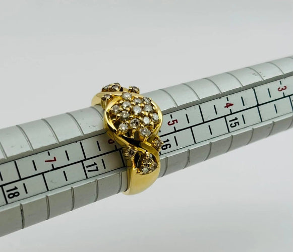 Bague 52 Bague en or jaune 750 et diamants 58 Facettes 50145
