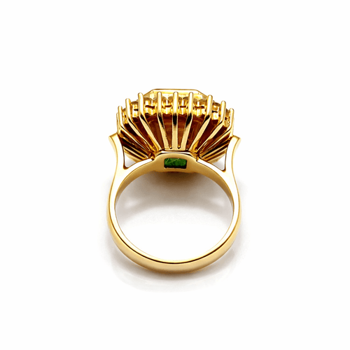 Bague 51 Bague en or jaune 18k avec émeraude colombienne et diamants 58 Facettes 50418