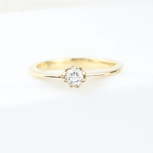 Bague 55 Bague solitaire en or jaune 18 carats avec diamant taille brillant 58 Facettes 130003