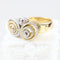 Bague 57 Bague en or jaune 18 carats avec accents en or blanc et diamants 58 Facettes