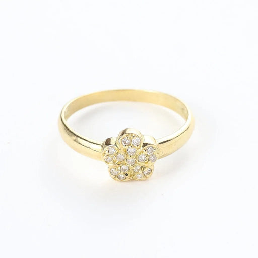 Bague 56 Bague motif floral en or jaune 18 carats et diamants 58 Facettes 129058B