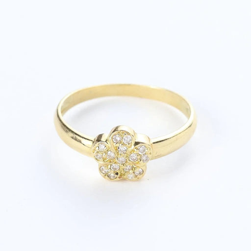 Bague 56 Bague motif floral en or jaune 18 carats et diamants 58 Facettes 129058B