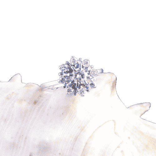 Bague 53 Bague rosette vintage en or blanc 18 carats et diamants 58 Facettes 158/23