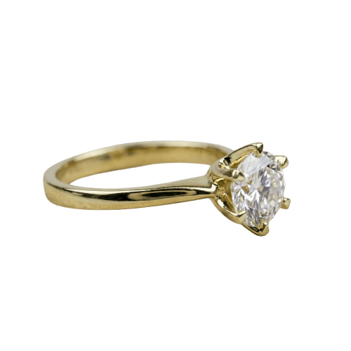 Bague 49 Bague en or jaune 750 avec diamant solitaire 1,014 ct 58 Facettes 1501