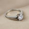 Bague 58 Bague en or blanc avec diamant solitaire 1 ct 58 Facettes 1188