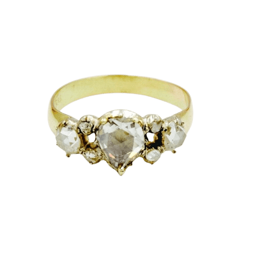 Bague 56 Bague ancienne en or jaune 585 avec diamants 58 Facettes 1056