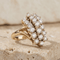 Bague 55 Bague en or jaune 14 carats et diamants 58 Facettes 1561