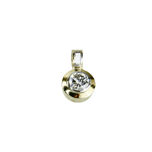 Pendentif Anhänger - Pendentif en or jaune avec diamant solitaire 58 Facettes 1510