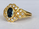 Bague 53 Bague cocktail entourage en or jaune 18 ct avec saphir et diamants 58 Facettes ring