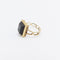 Bague Bague victorienne - Touchstone en or jaune 18 carats et pierre noire 58 Facettes